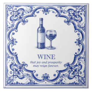 Wine Kitchen Blessing Blue Italian Tile