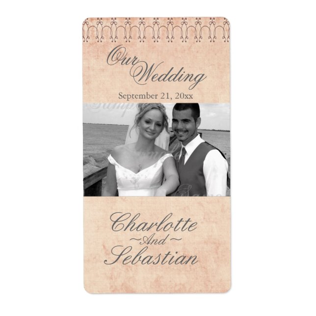 Wine Label Antique Flourish Photo Template (Front)