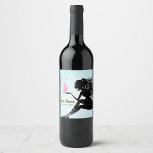 WINE LABEL - fairy and butterflies