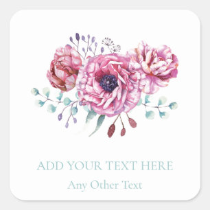 WINE LABEL : FLORAL : WATERCOLOUR PEONIES