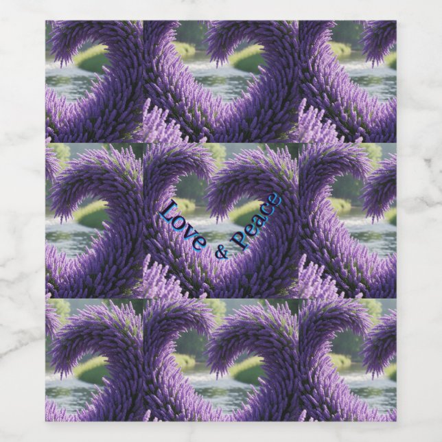 Wine Label-Lavender Heart Label (Single Label)