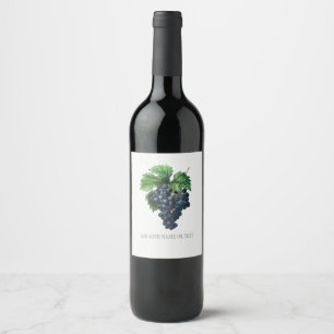 WINE  LABEL :  REDOUTÉ CUSTOMISABLE : BLACK GRAPES