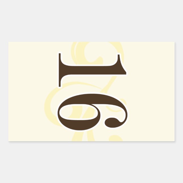 Wine Label Table Number Stickers 16 (Front)