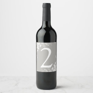 Wine Label Table Number Vineyard (Grey)