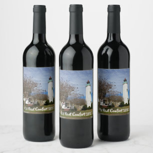 Wine label with Old Point Comfort Lighthouse