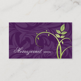 Wine Leaf Vine Purple Green Business Card