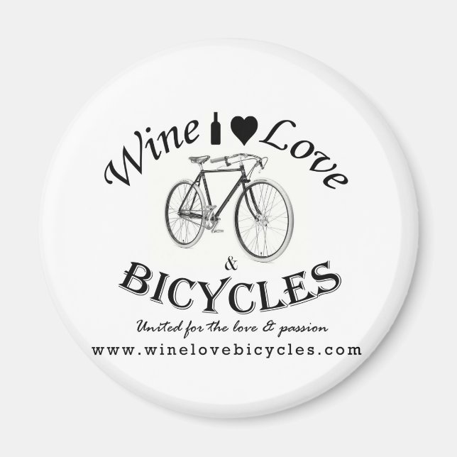 Wine Love and Bicycles Magnet (Front)
