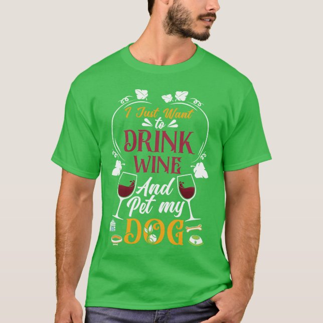 Wine Love For Animals funny T-Shirt (Front)