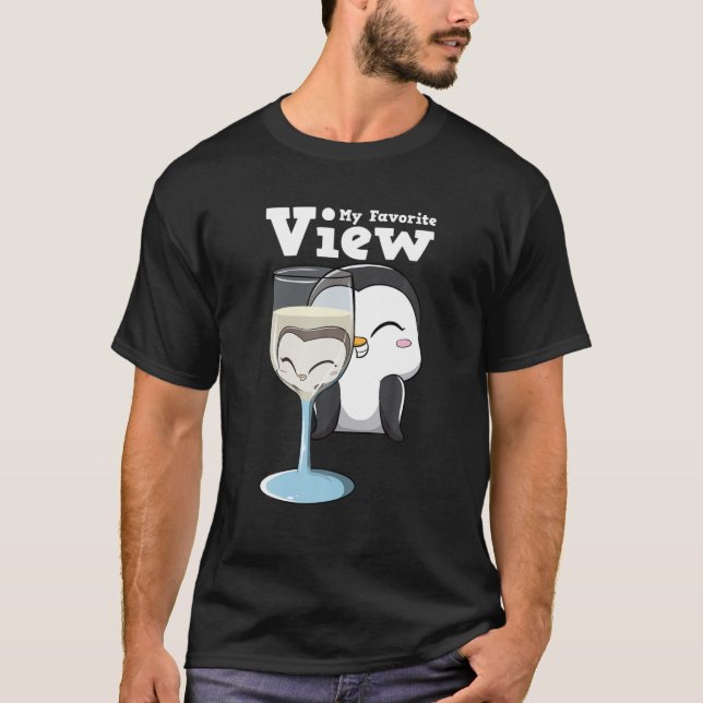 Wine Lover And Cute Penguin Bird Funny Alcohol Dri T-Shirt (Front)