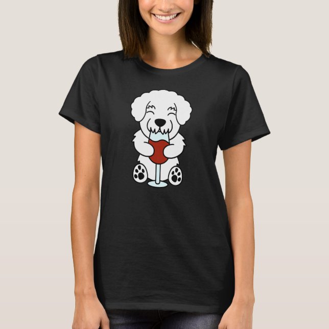 Wine Lover Bichon Frise Dog T-Shirt (Front)