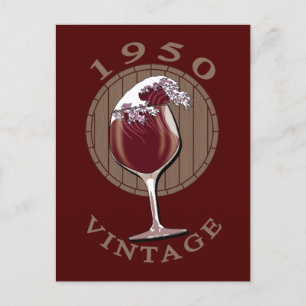 Wine Lover Birthday - 1950 Vintage Postcard