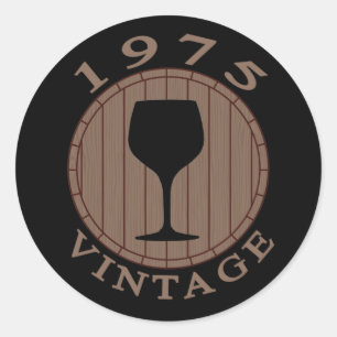 Wine Lover Birthday 1975 Vintage Classic Round Sticker