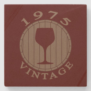 Wine Lover Birthday 1975 Vintage Stone Coaster