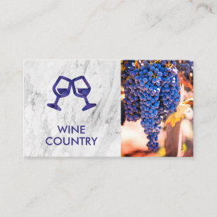 Wine Lover Cheers Wine Grapes Marble Business Card