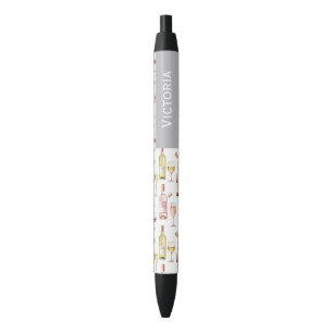 Wine Lover Custom Name Blue Ink Pen
