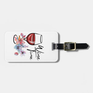 wine lover , editable luggage tag