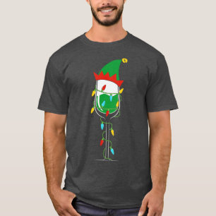 Wine lover ELF Wine Christmas Lights T-Shirt
