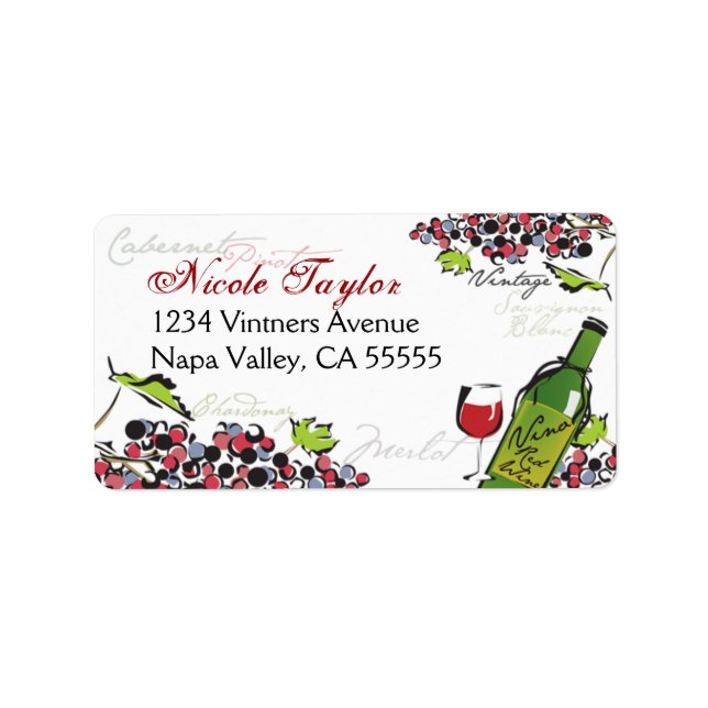 Wine Lover Gift or Address Label 2 (Front)