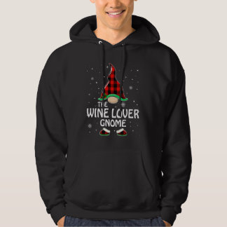 Wine Lover Gnome Buffalo Plaid Matching Family Chr Hoodie