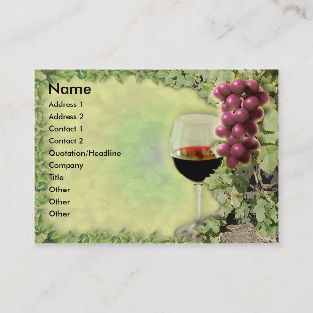 Wine Lover..? Master of the Art of Making Wine..? Business Card (Front)