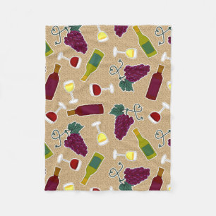Wine Lover Pattern Fleece Blanket