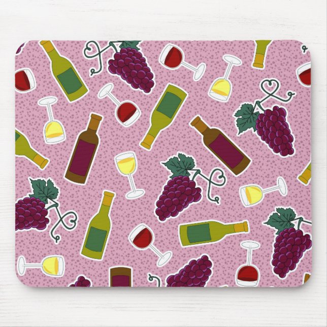 Wine Lover Print Purple Mouse Pad (Front)