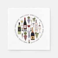 Wine Lovers Bottles, Glasses & Accessories Pattern