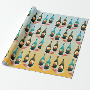 Wine Lovers Bottles Pattern Wrapping Paper