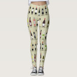Wine Lovers Bottles with Names Patterned Leggings<br><div class="desc">Whether you're headed out to a wine tasting or just enjoying a glass of your favourite wine at home, get into the spirit of things with these leggings featuring a pattern of different wine bottles. This pattern features an assortment of bottles of red, white and sparkling wines with illustrations in...</div>