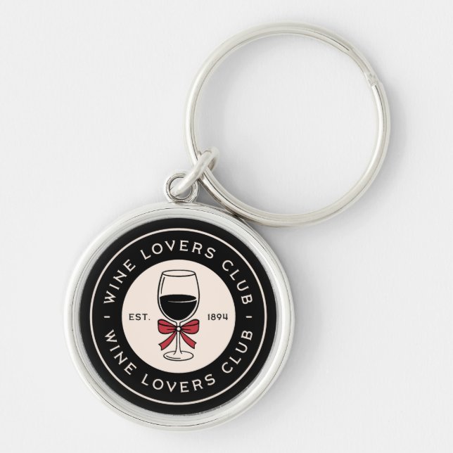 Wine lovers club funny matching besties key ring (Front)