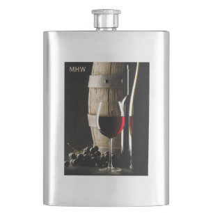 Wine Lover's custom monogram flask