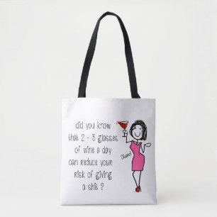 Wine Lovers Glass of Wine Cheers Bag
