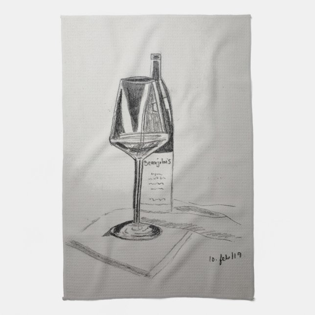 Wine Lovers Kitchen Towel (Vertical)