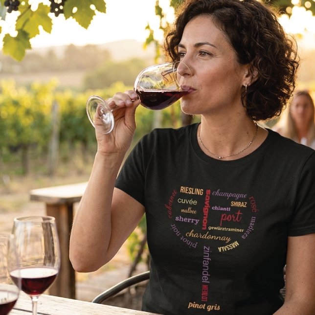 Wine Lovers Modern Typography T-Shirt (Creator Uploaded)