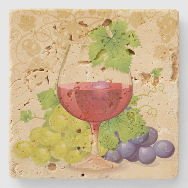 Wine Lovers Stone Coaster (Front)