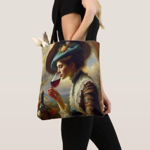 Wine Loving Woman Tote Bag