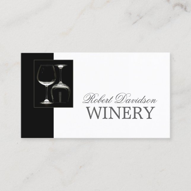 Wine Maker Sommelier Winery Black Glass Card (Front)