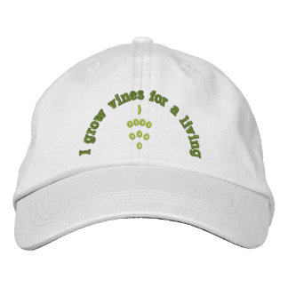 WINE MAKER, WINE MAKING, GRAPES, EMBROIDERED HAT