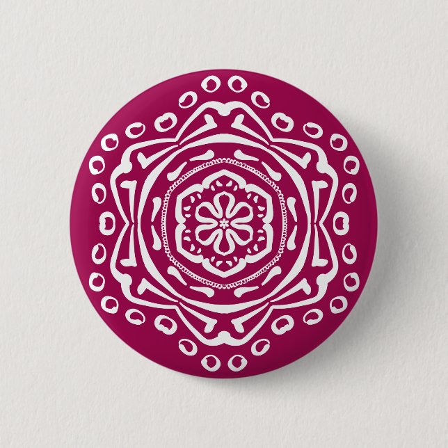 Wine Mandala 6 Cm Round Badge (Front)