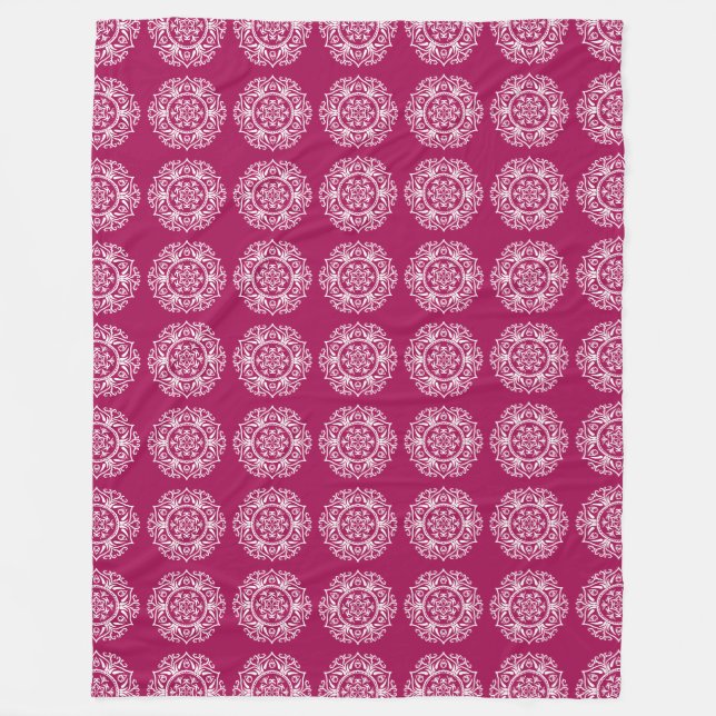 Wine Mandala Fleece Blanket (Front)