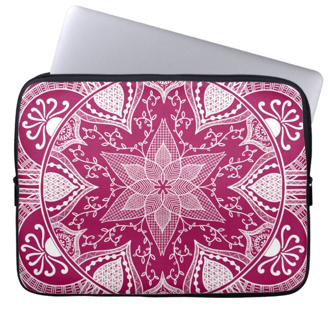Wine Mandala Laptop Sleeve (Front)