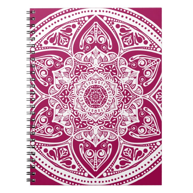 Wine Mandala Spiral Notebook (Front)