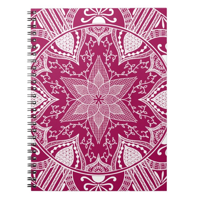 Wine Mandala Spiral Notebook (Front)