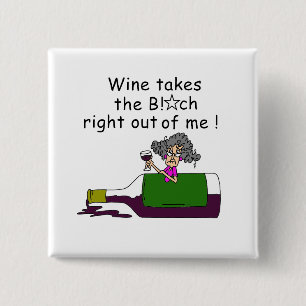 Wine Mellows Me 15 Cm Square Badge