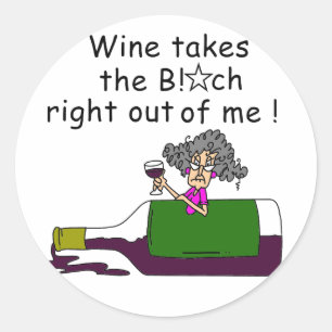 Wine Mellows Me Classic Round Sticker