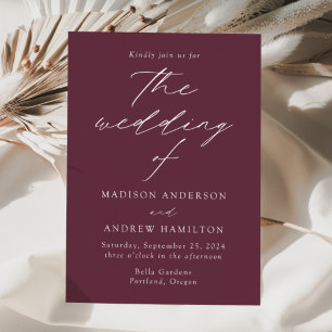Wine Modern Elegance Wedding Invitation