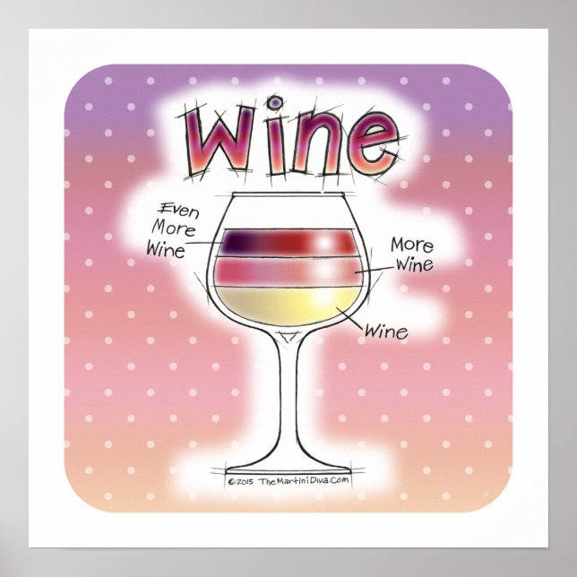 WINE, MORE WINE, EVEN MORE WINE 18"x18" Poster (Front)