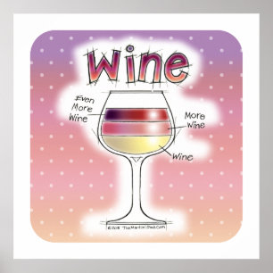 WINE, MORE WINE, EVEN MORE WINE 24"x24" Poster