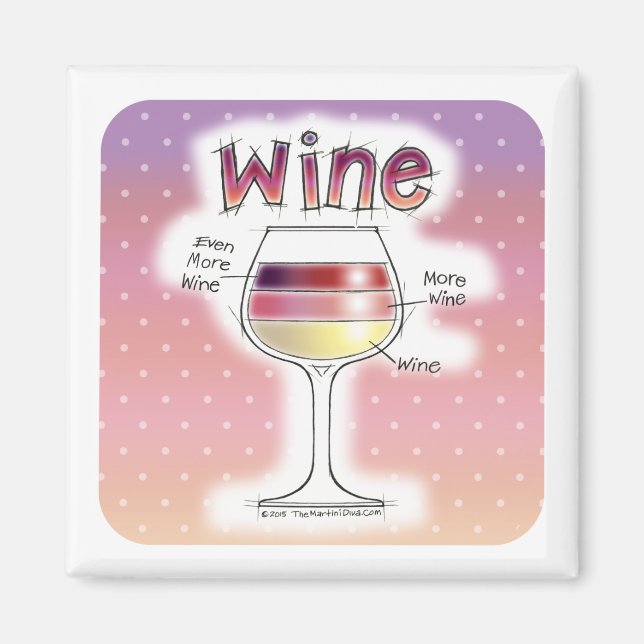WINE, MORE WINE, EVEN MORE WINE MAGNET (Front)