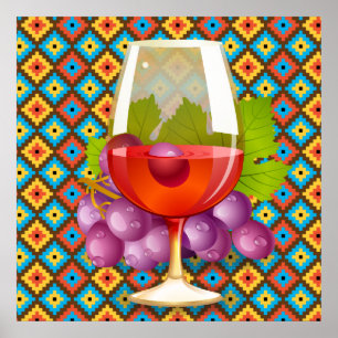 Wine n Grapes Poster